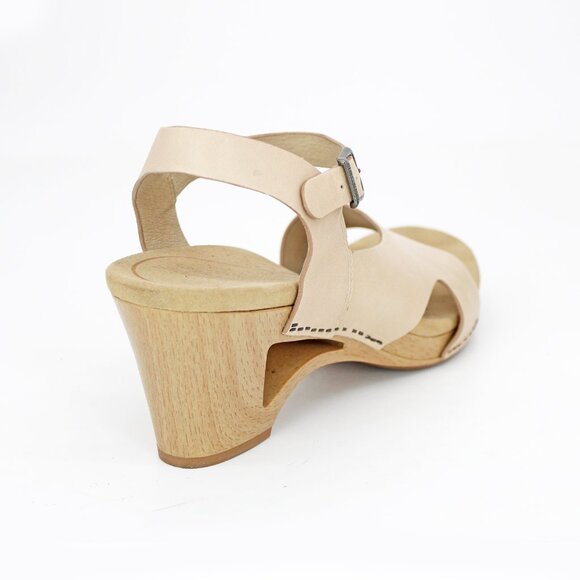 Dansko Tasha Natural Leather Strappy Open Toe Chunky Clog Sandals - Picture 4 of 7